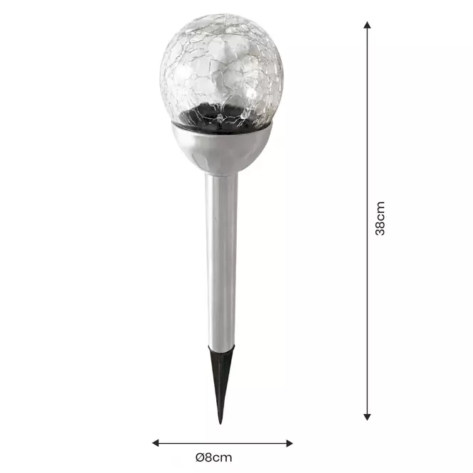 Solárna lampa INOX 8CM CRACK EKO0609