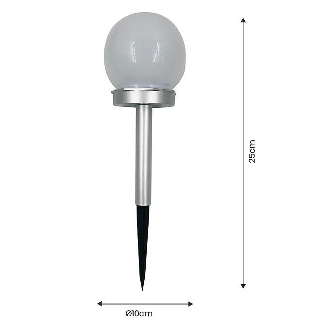 Solárna lampa GUĽA RGB 10CM SILVER EKO0613