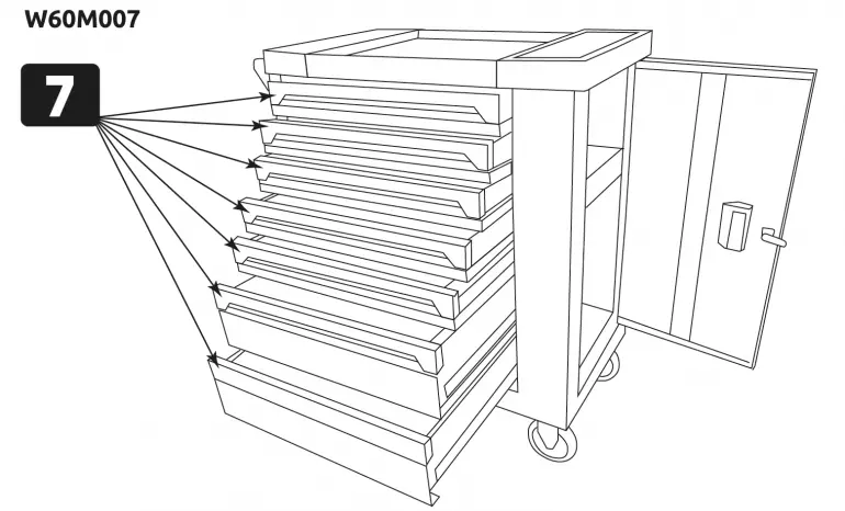 Waart Skrinka na náradie 770x460x800 mm,2