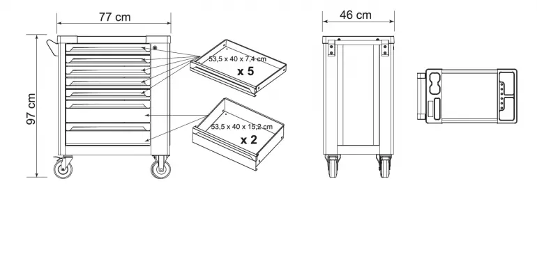 Waart Skrinka na náradie 770x460x800 mm,3