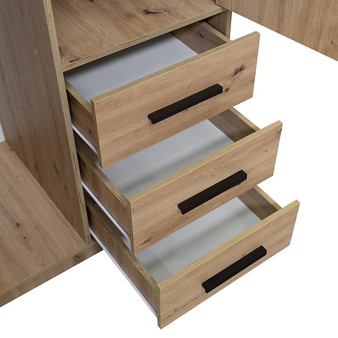 Skriňa Kos D2 dub artisan/zrkadlo,5