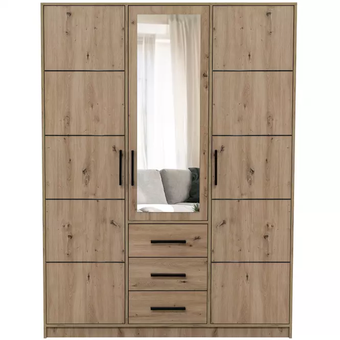 Skriňa Kos D3 dub artisan/zrkadlo