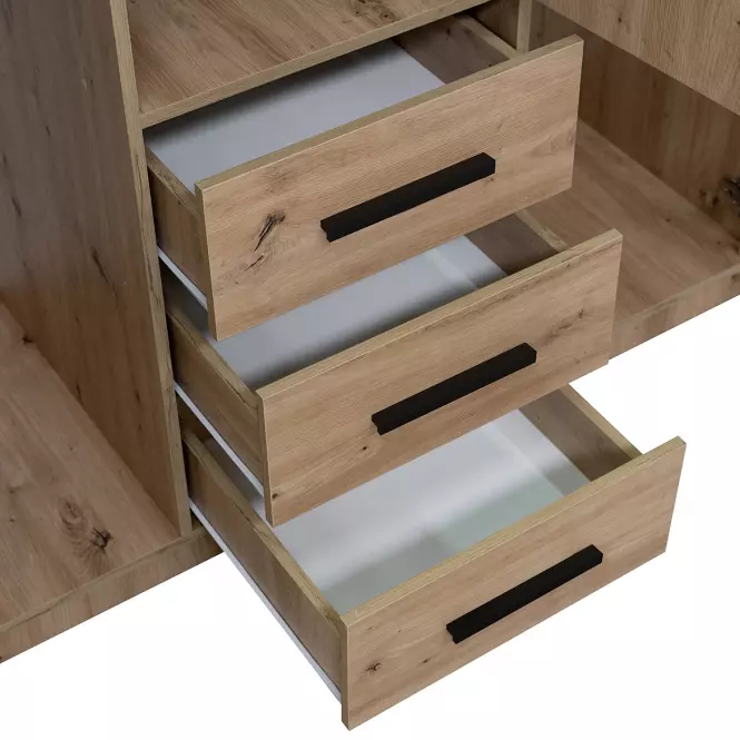 Skriňa Kos D3 dub artisan/zrkadlo,4