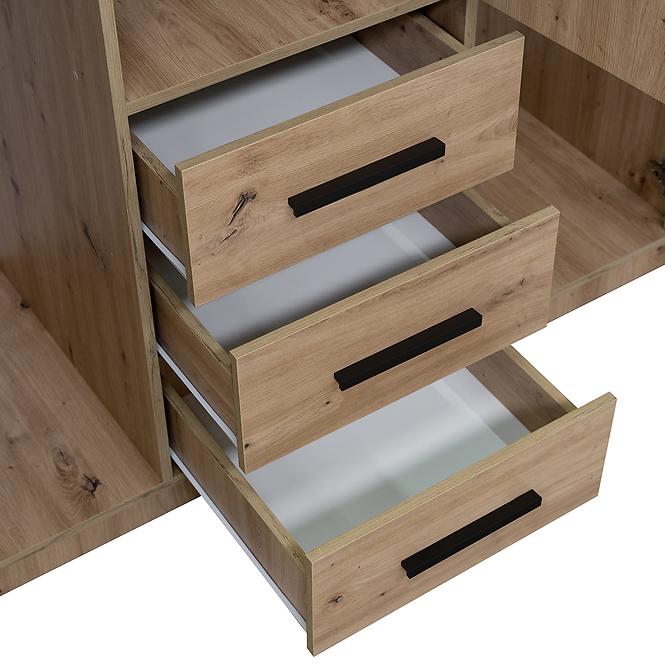 Skriňa Kos D3 dub artisan/zrkadlo,4