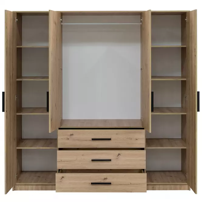 Skriňa Kos D4 dub artisan/zrkadlo,4