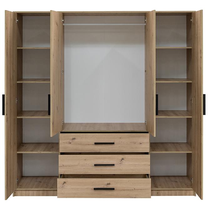 Skriňa Kos D4 dub artisan/zrkadlo,4
