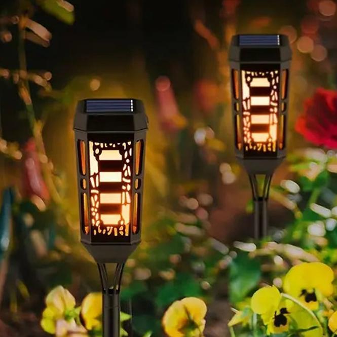 Solárna lampa 46810 Flame čierna