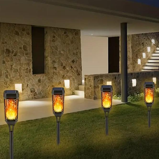 Solárna lampa 46810 Flame čierna