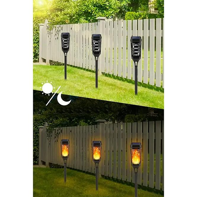 Solárna lampa 46810 Flame čierna