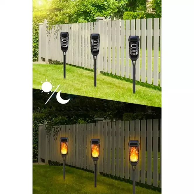 Solárna lampa 46810 Flame čierna,9