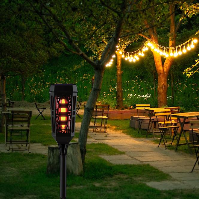 Solárna lampa 46810 Flame čierna
