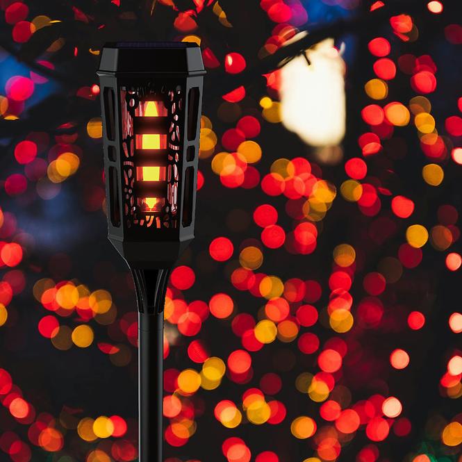 Solárna lampa 46810 Flame čierna