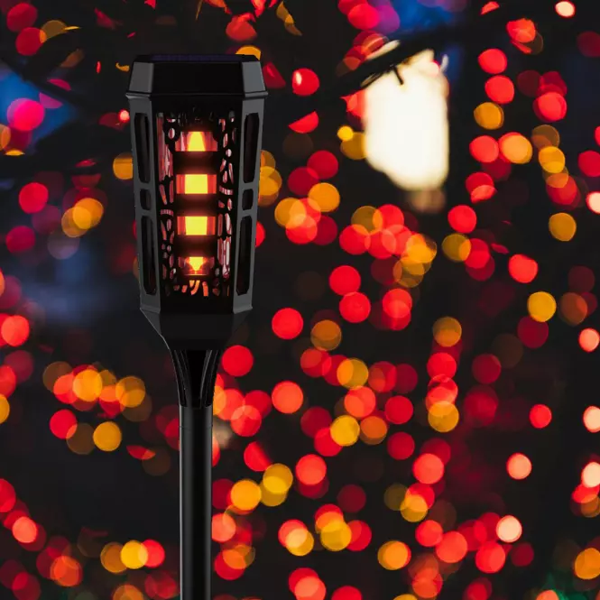 Solárna lampa 46810 Flame čierna,11