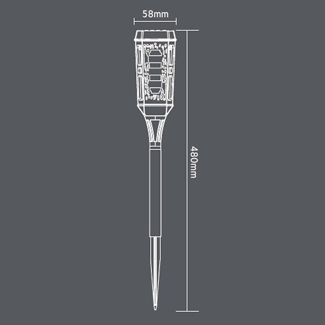 Solárna lampa 46810 Flame čierna