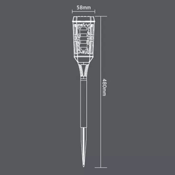 Solárna lampa 46810 Flame čierna,12