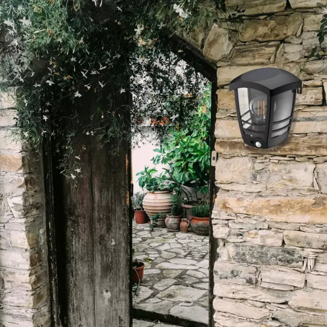 Nástenná Lampa snímač pohybu 46822 Black K1,5