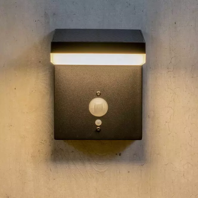Nástenná Lampa snímač pohybu 46822 Black K1,5