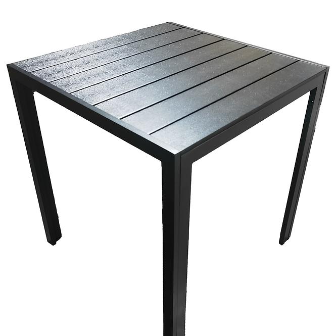 Stôl Douglas čierny s vrchnou doskou z polywoodu 70x70 cm