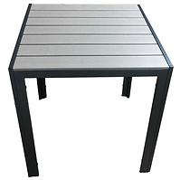 Stôl Douglas šedý s vrchnou doskou z polywoodu 70x70 cm