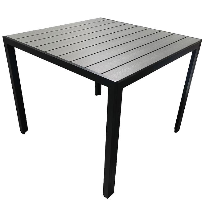 Stôl Douglas šedý s vrchnou doskou z polywoodu 90x90 cm