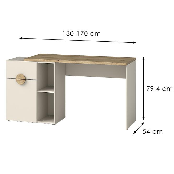 Písací stôl Melo ME8 cashmre/dub artisan