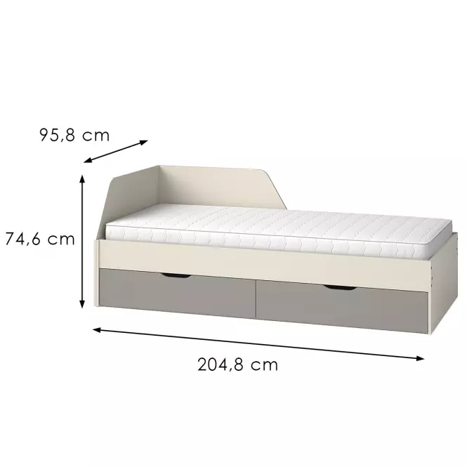 Posteľ Melo ME9 cashmere/antracit,2