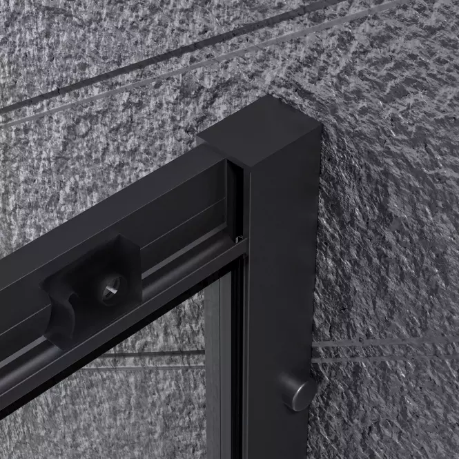 Sprchový kút polkruhový Uni 80x80x185 black,6