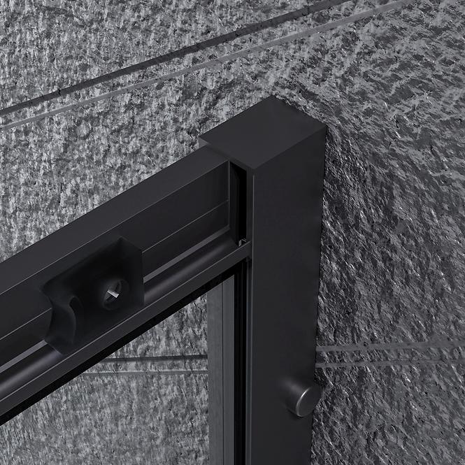 Sprchový kút polkruhový Uni 80x80x185 black,6