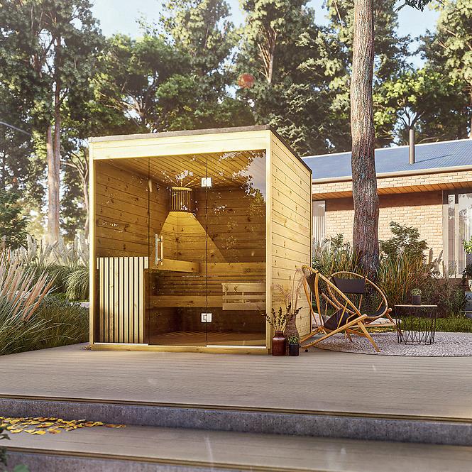 Vonkajšia sauna s presklením