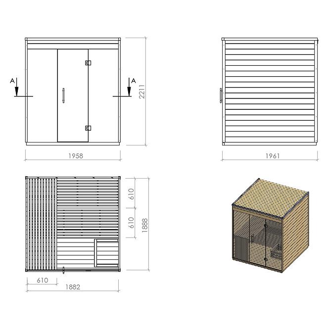 Vonkajšia sauna s presklením,4