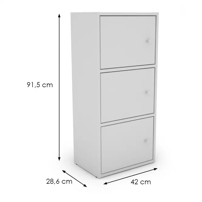 Regál KIKI biela 2 police 3 dvere,2