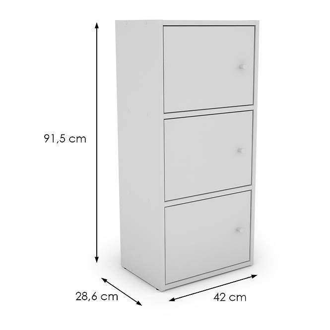 Regál KIKI biela 2 police 3 dvere,2