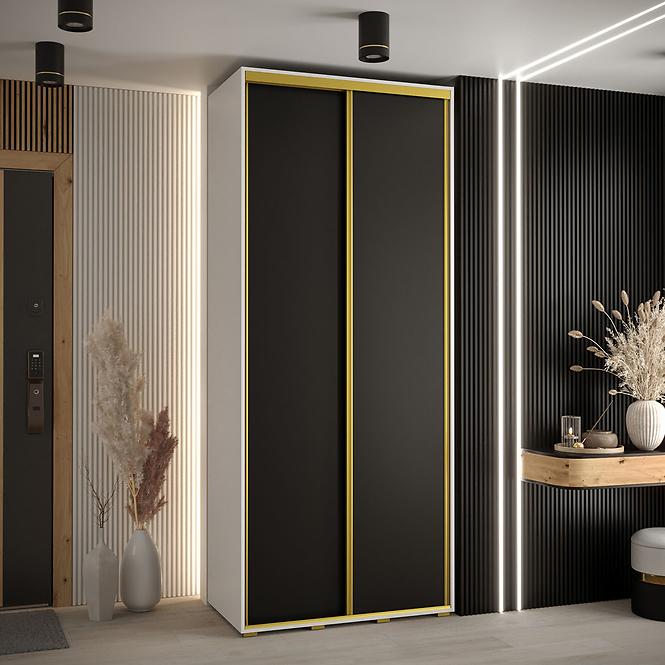 Skriňa 45 Canaris 1 100 biela/čierna/gold,4