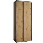 Skriňa s posuvnými dverami Canaris 1 100 cm – čierna/artisan/strieborná, dvojdverová