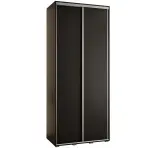 Skriňa s posuvnými dverami Canaris 1 100 cm – čierna/strieborná, dvojdverová