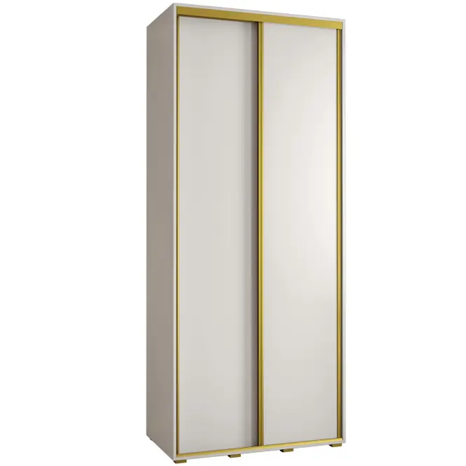Skriňa s posuvnými dverami Canaris 1 110 cm – biela/gold, dvojdverová