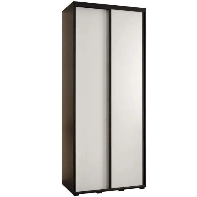 Skriňa s posuvnými dverami Canaris 1 110 cm – čierna/biela/čierna, dvojdverová