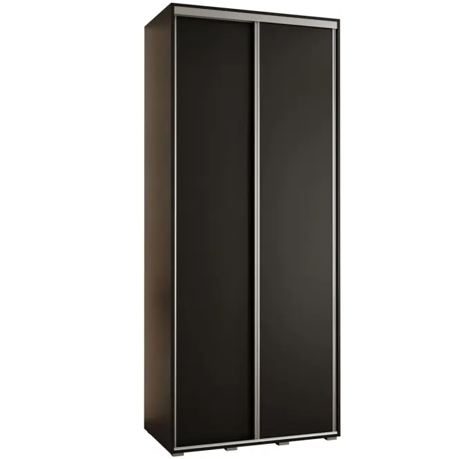 Skriňa s posuvnými dverami Canaris 1 110 cm – čierna/strieborná, dvojdverová