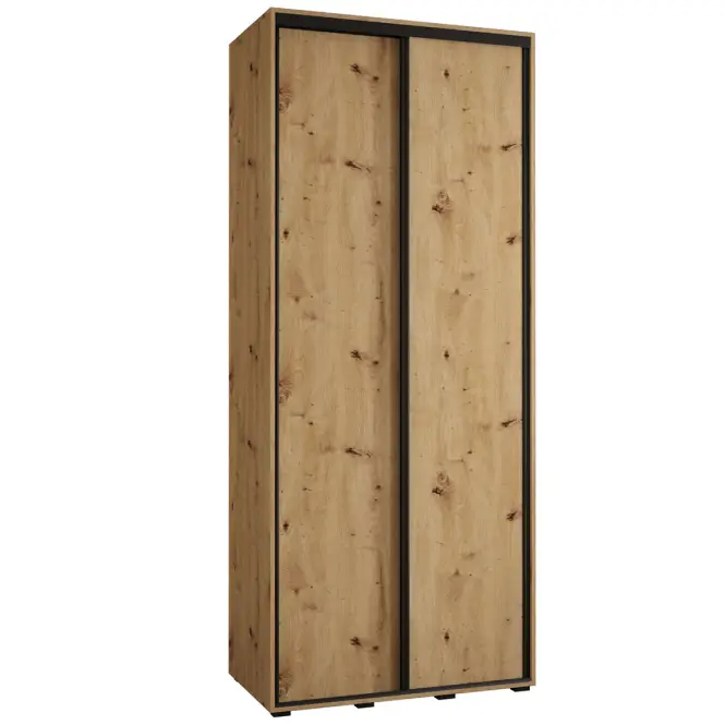 Skriňa s posuvnými dverami Canaris 1 110 cm – artisan/čierna, dvojdverová
