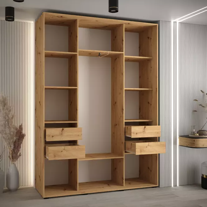 Skriňa 45 Canaris 1 180 artisan/biela/čierna