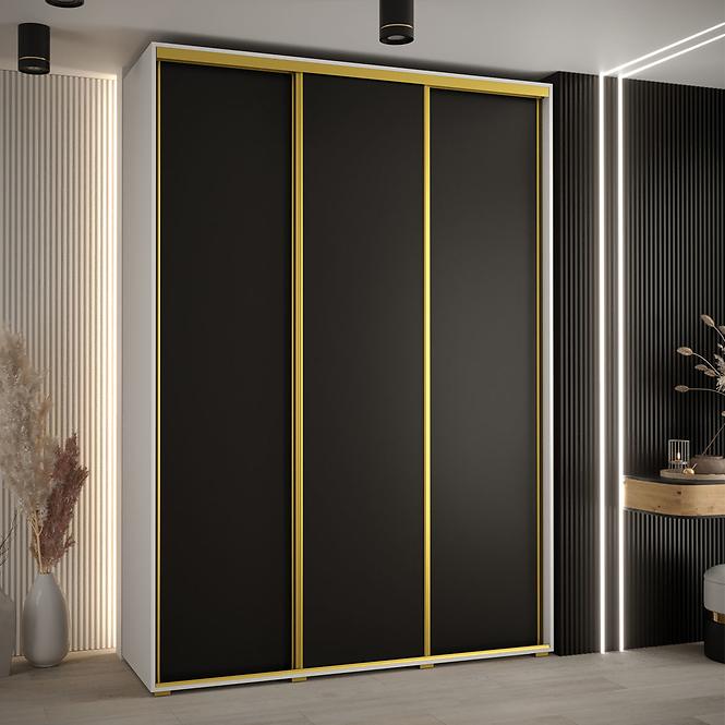Skriňa 45 Canaris 1 190 biela/čierna/gold,5
