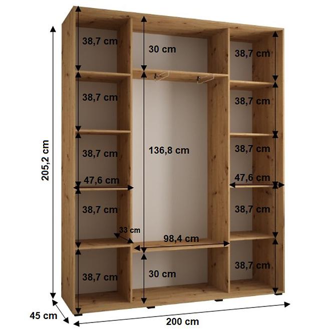 Skriňa 45 Canaris 1 200 artisan/biela/čierna