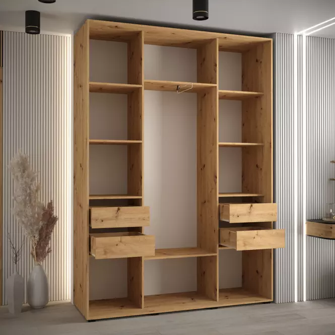 Skriňa 45 Canaris 1 200 biela/artisan/čierna