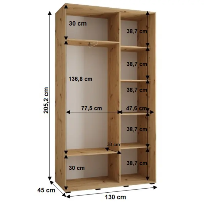 Skriňa 45 Canaris 12 130 biela/čierna/gold,2