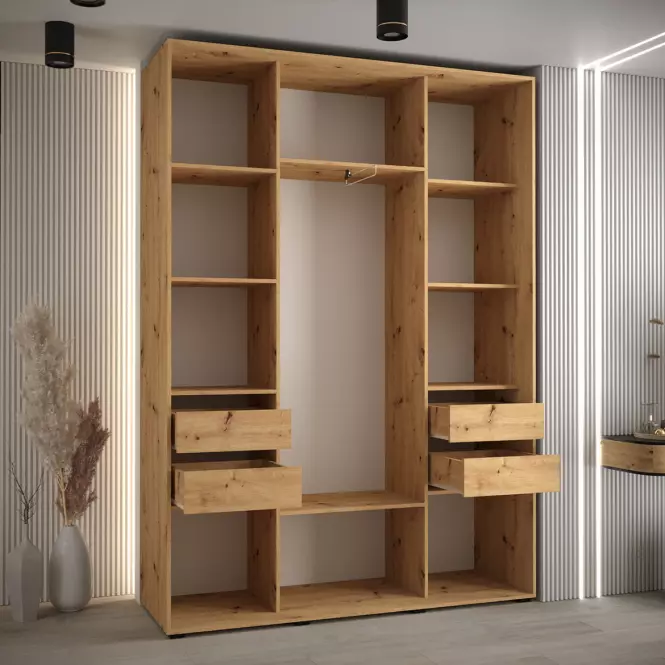 Skriňa 45 Canaris 12 170 biela/artisan/čierna,3