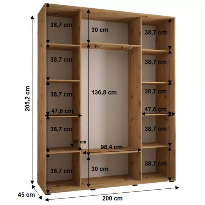 Skriňa 45 Canaris 12 200 čierna/artisan/čierna
