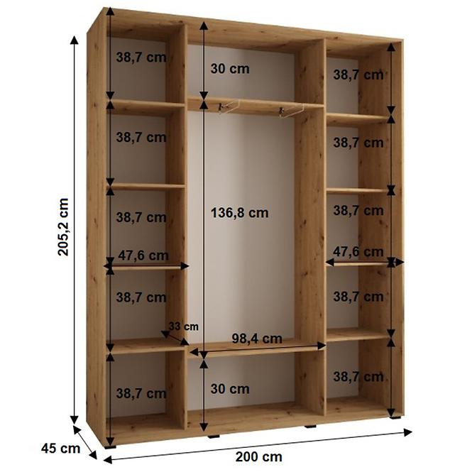 Skriňa 45 Canaris 12 200 čierna/artisan/čierna