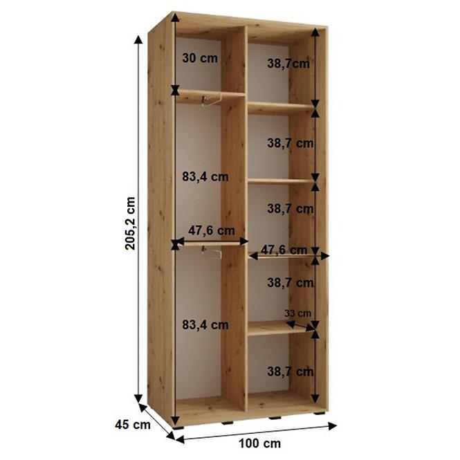 Skriňa 45 Canaris 13 100 biela/artisan/čierna,2