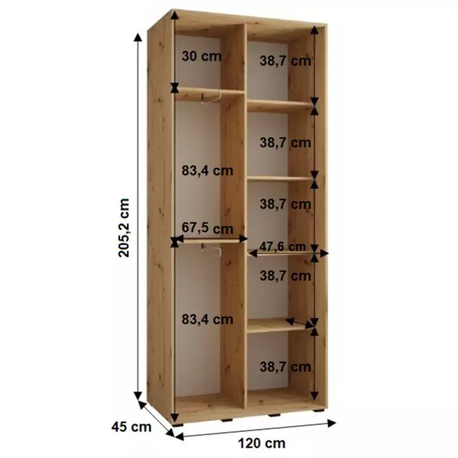 Skriňa 45 Canaris 13 120 artisan/biela/čierna