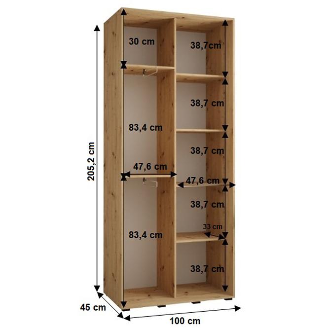 Skriňa 45 Canaris 3 100 artisan/biela/čierna